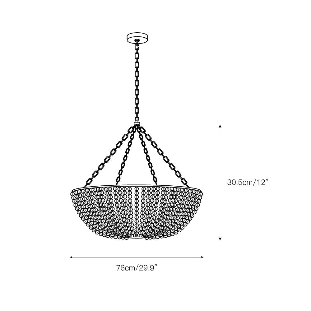 Lana Wood Beaded Chandelier - view 3
