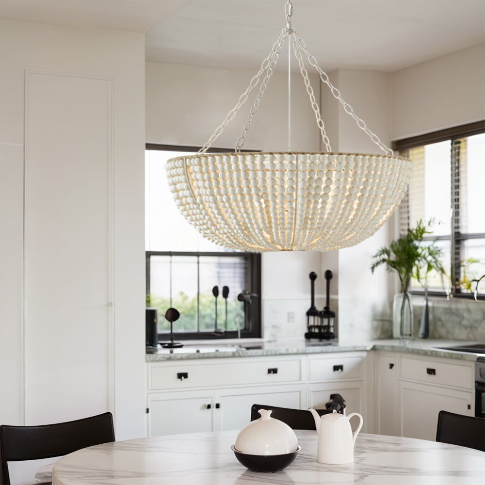 Lana Wood Beaded Chandelier - view 12