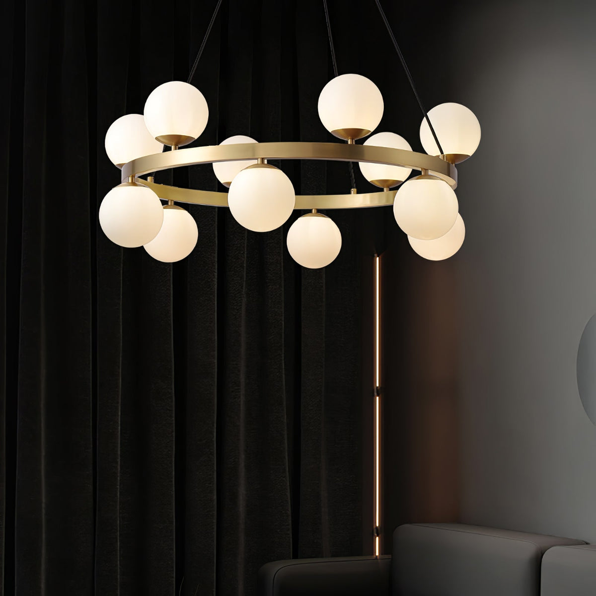 Bubbles Brass Ring Chandelier - view 12