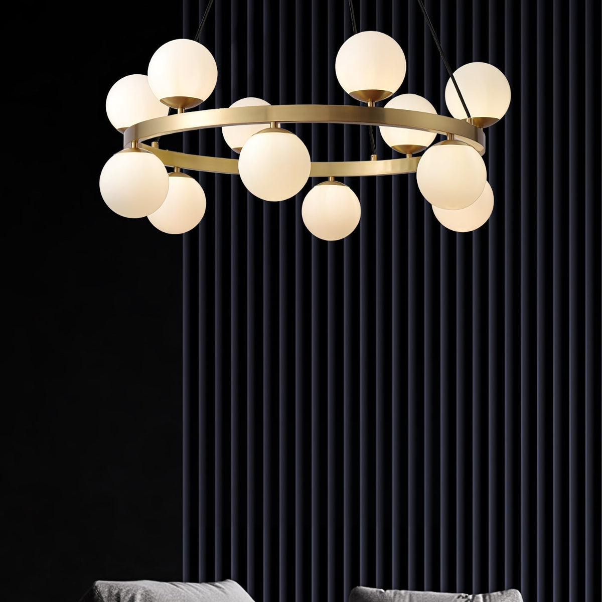 Bubbles Brass Ring Chandelier - view 13