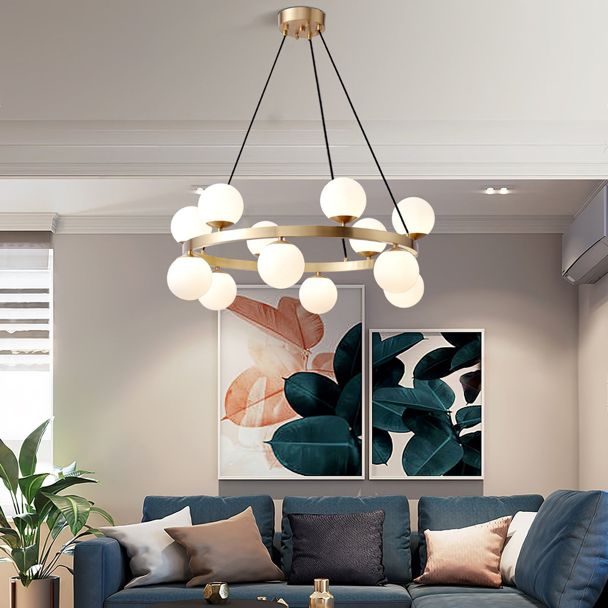 Bubbles Brass Ring Chandelier - view 3