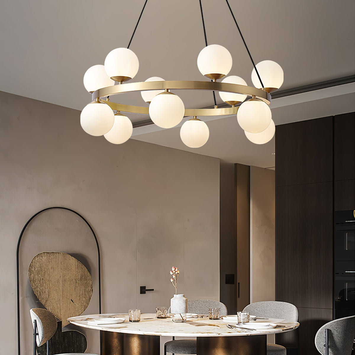Bubbles Brass Ring Chandelier - view 18