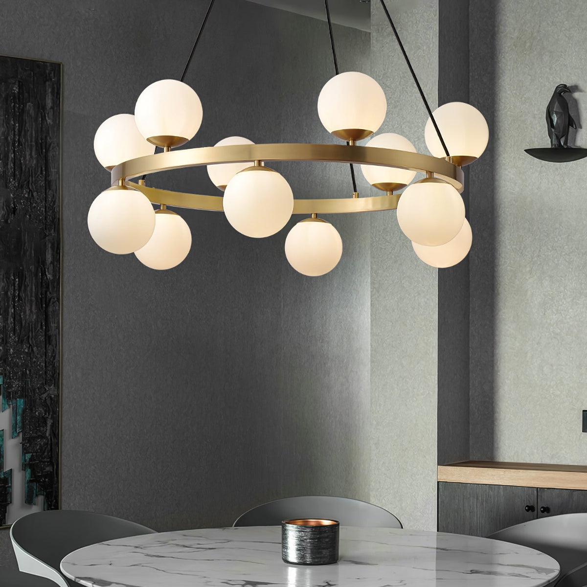 Bubbles Brass Ring Chandelier - view 19