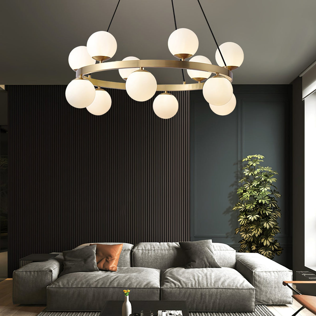Bubbles Brass Ring Chandelier - view 21