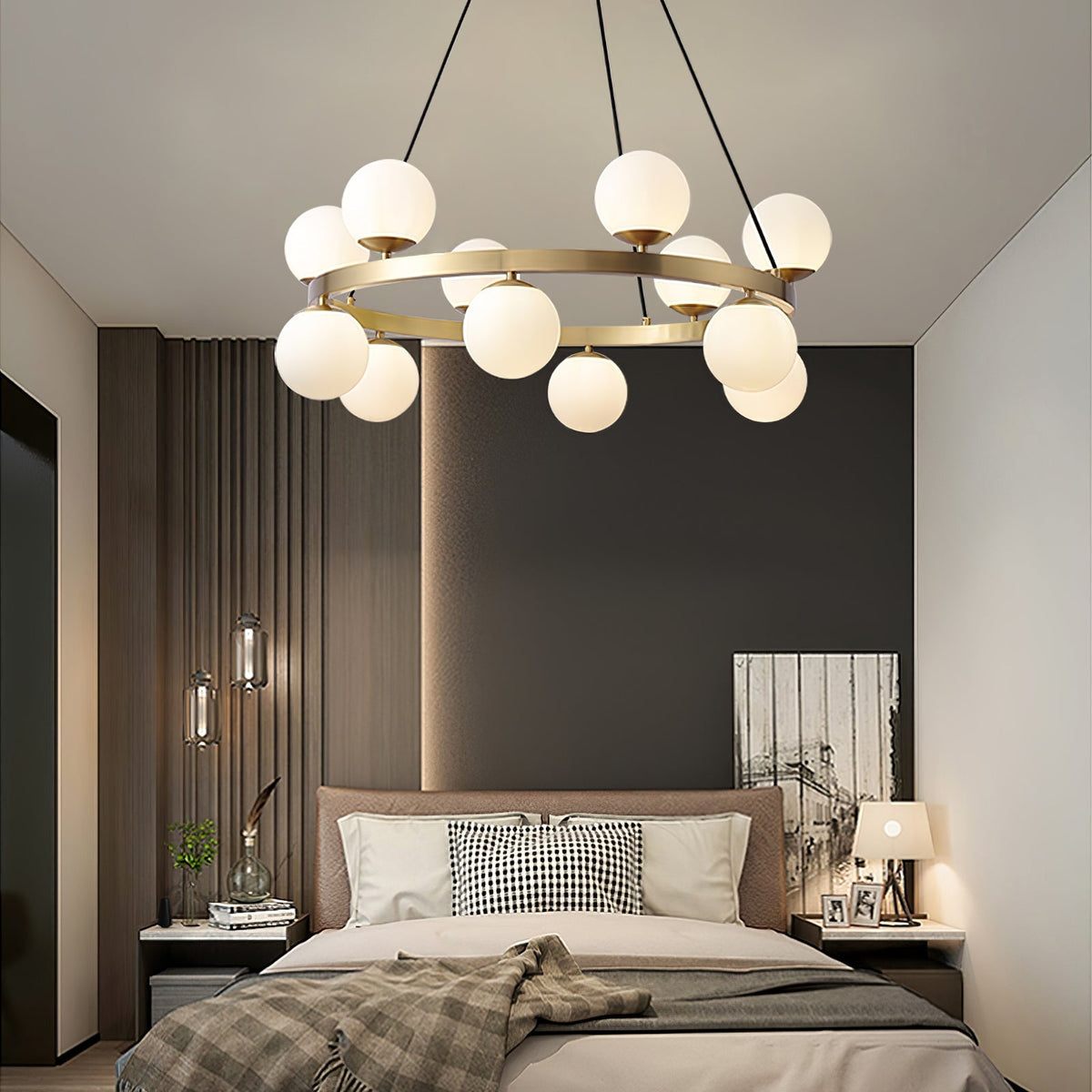 Bubbles Brass Ring Chandelier - view 22