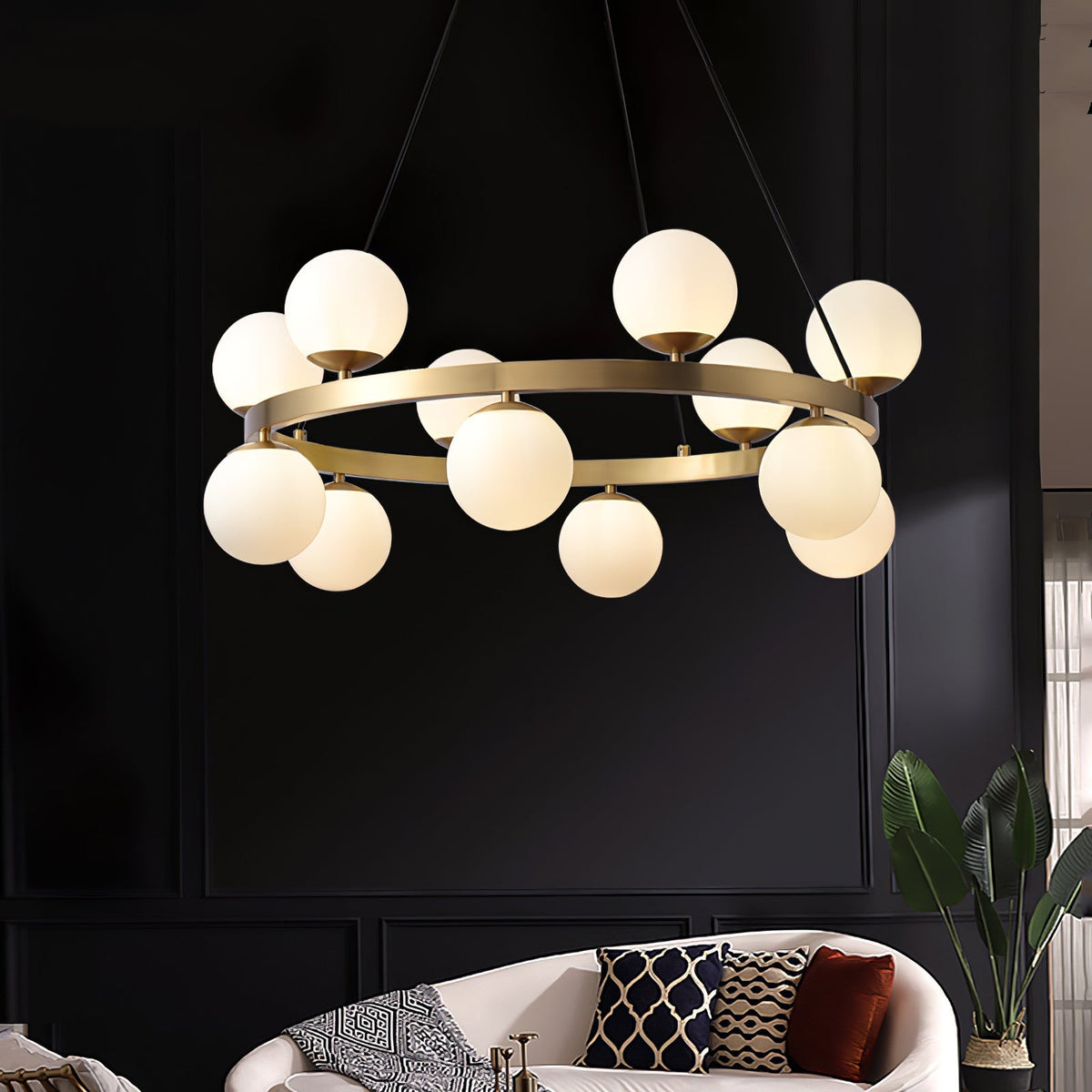 Bubbles Brass Ring Chandelier - view 7