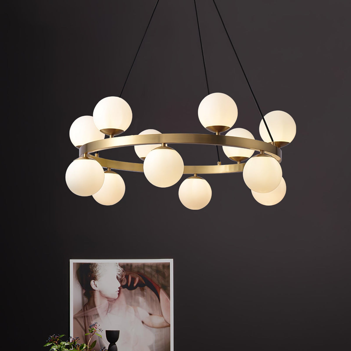 Bubbles Brass Ring Chandelier - view 5