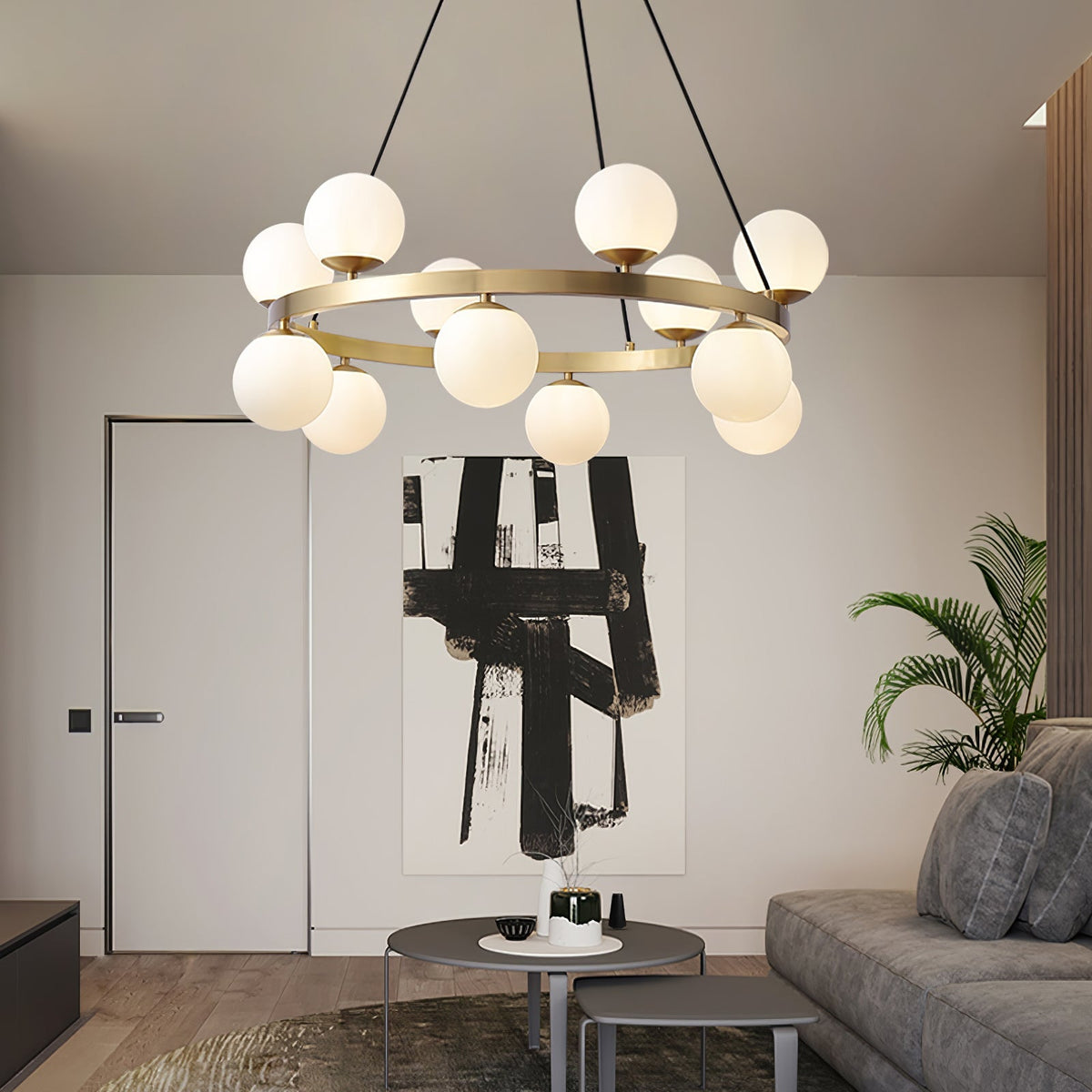 Bubbles Brass Ring Chandelier - view 9