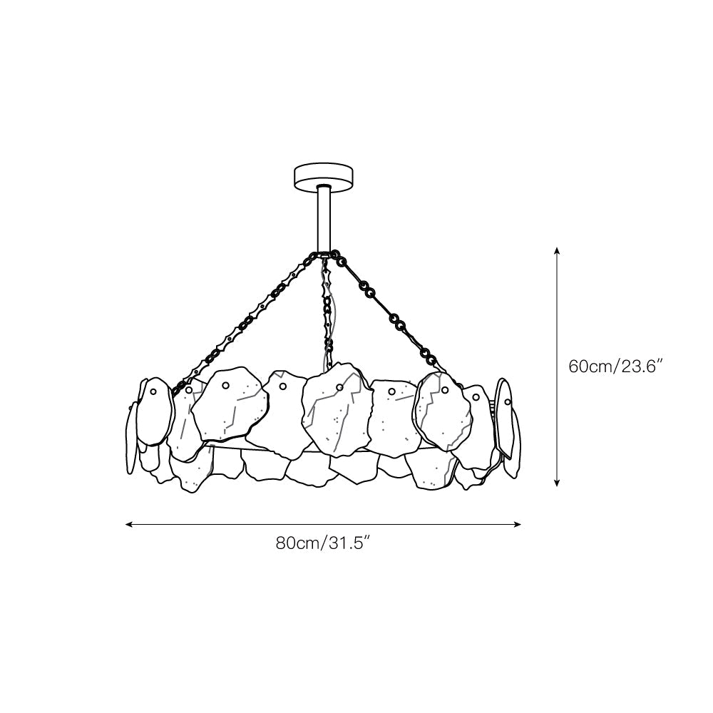 Burton Marble Round Chandelier - view 4