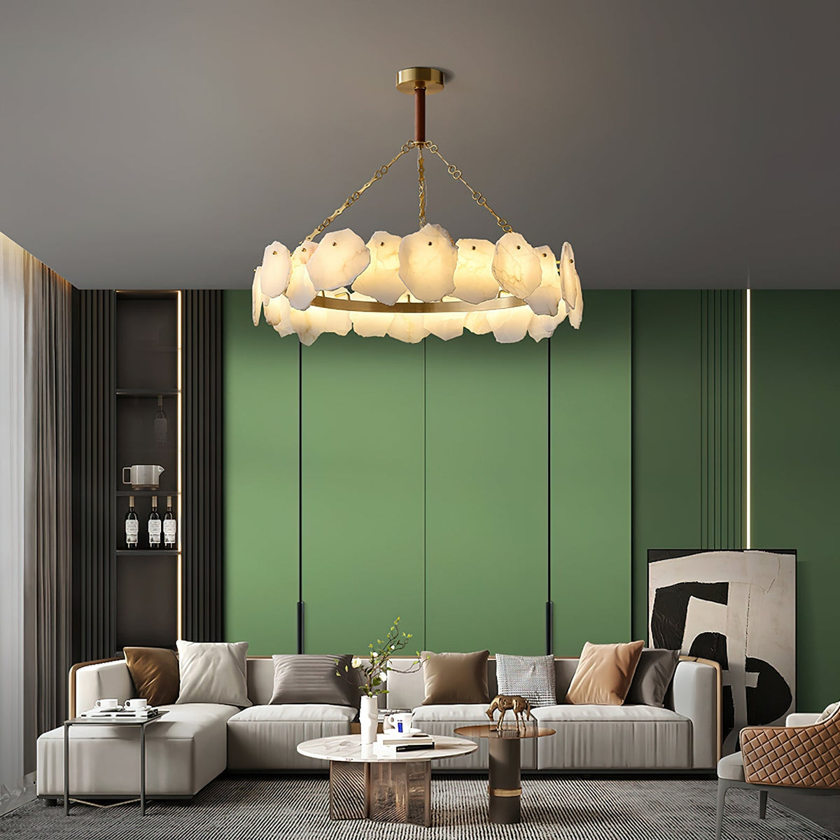 Burton Marble Round Chandelier - view 11