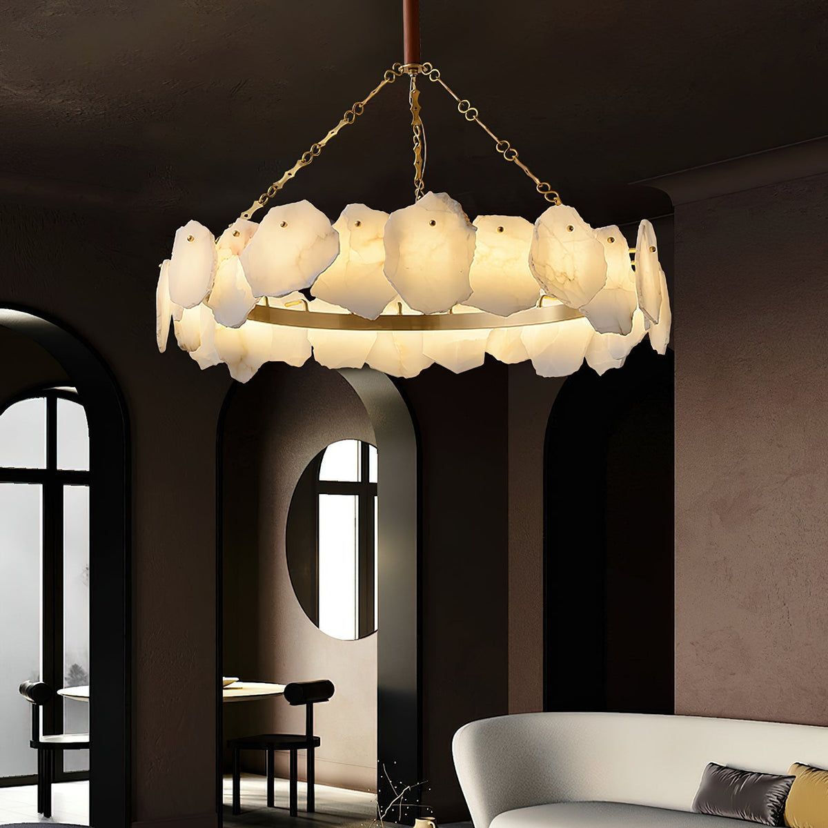 Burton Marble Round Chandelier - view 5