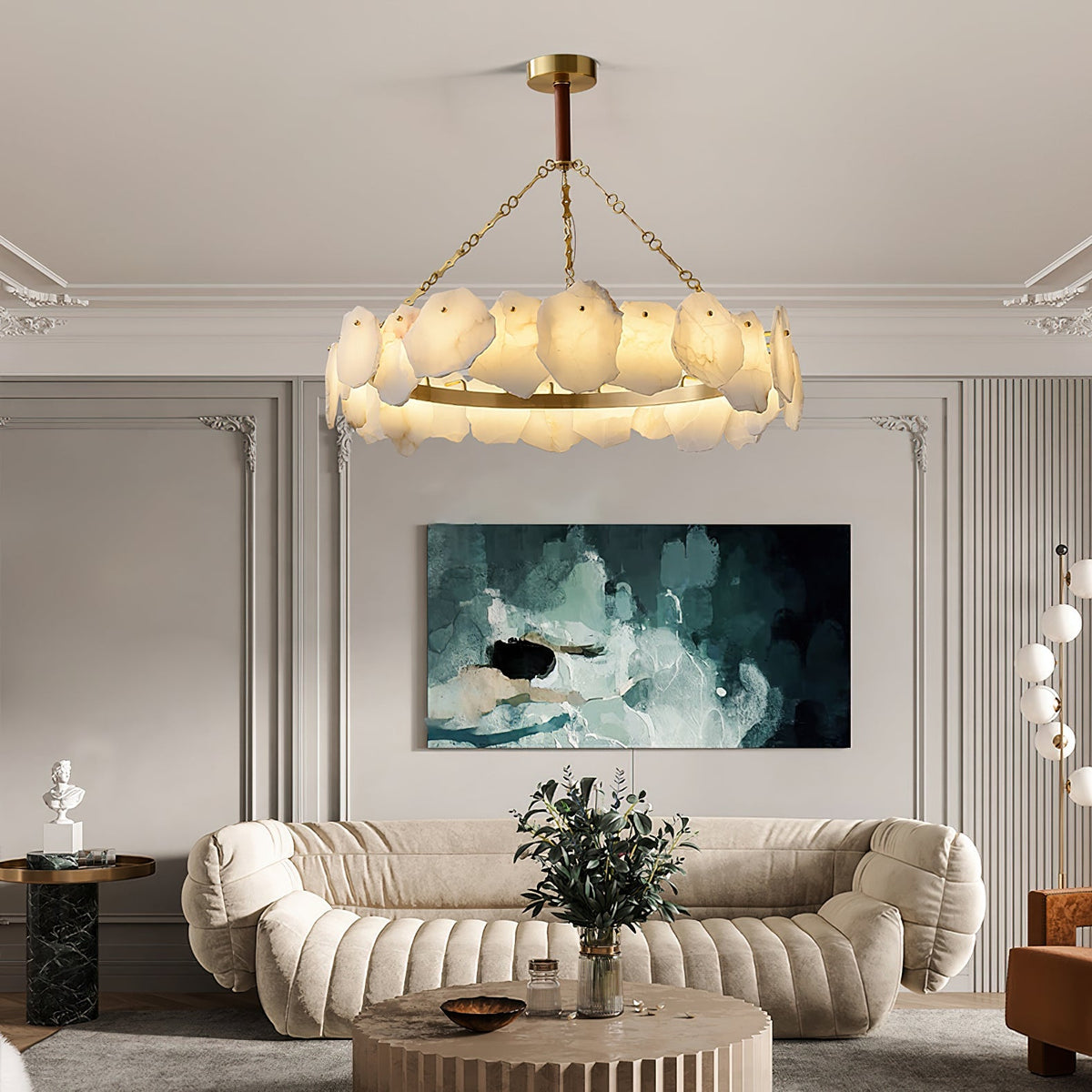 Burton Marble Round Chandelier - view 7