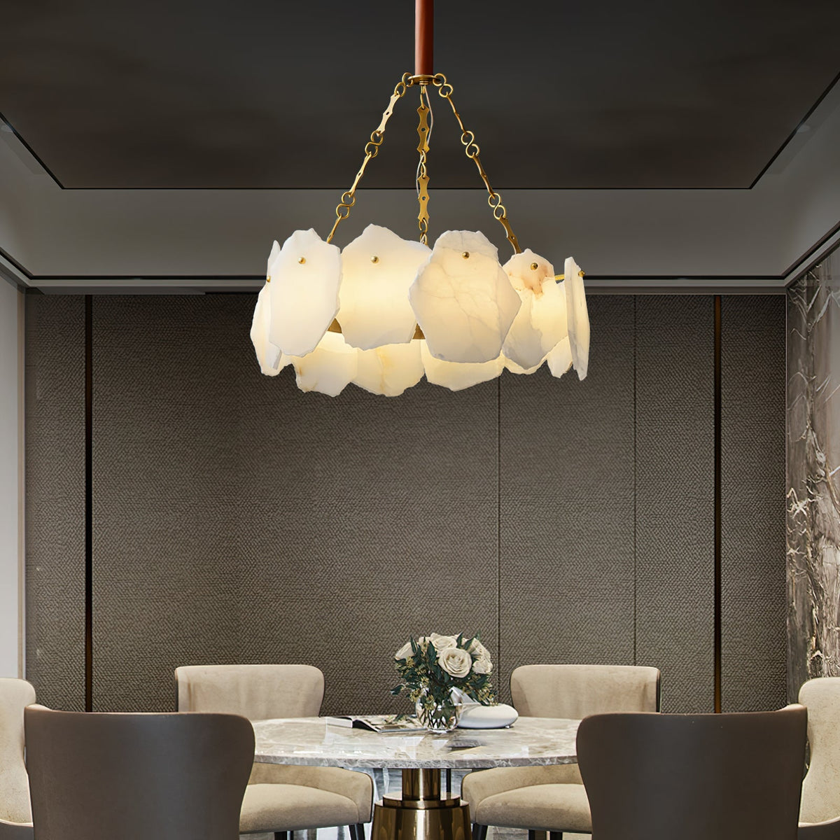 Burton Marble Round Chandelier - view 8