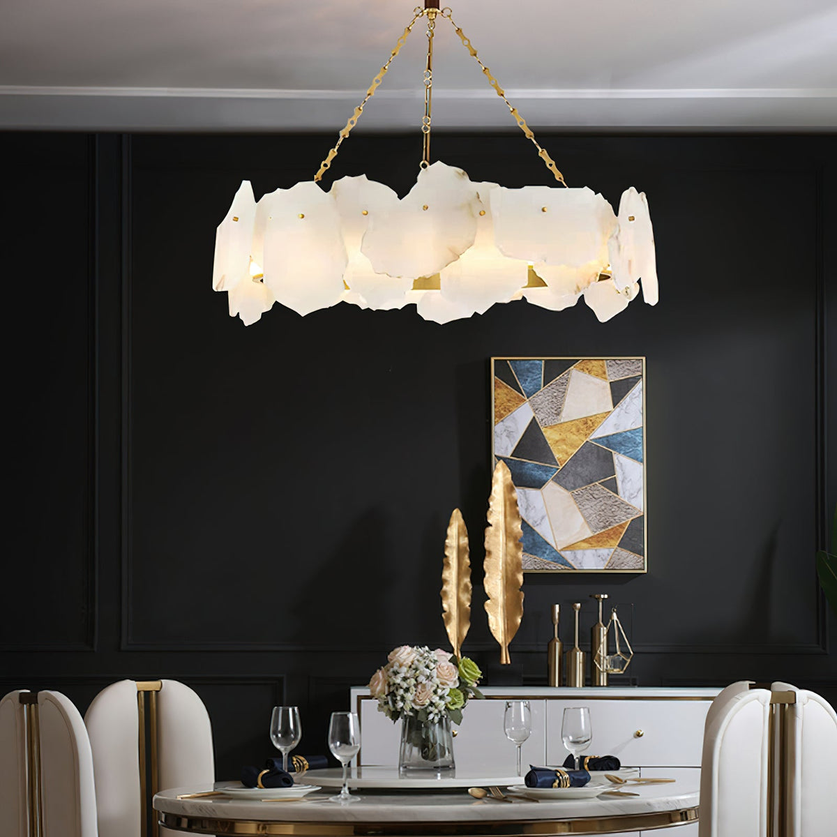 Burton Marble Round Chandelier - view 9