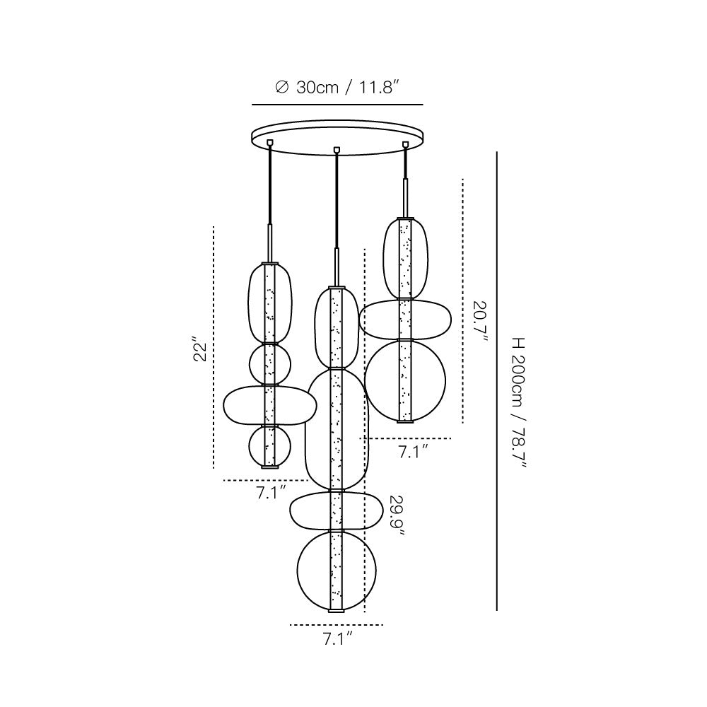 Candied Glass Combo Chandelier - view 9