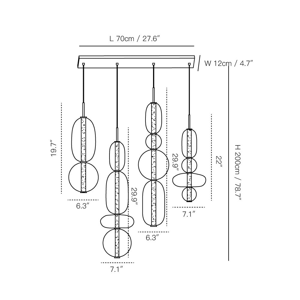 Candied Glass Combo Chandelier - view 5