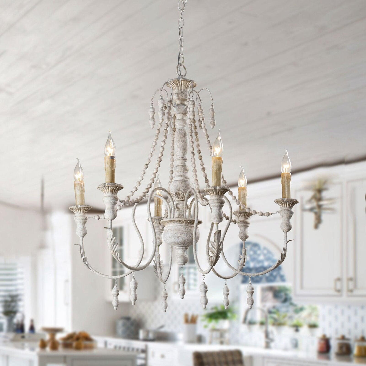 Candle Style Beaded Chandelier - view 2