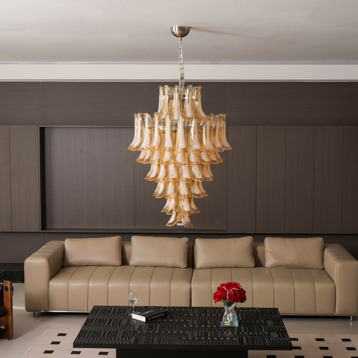 Yellow Murano Glass Petals Chandelier - view 14
