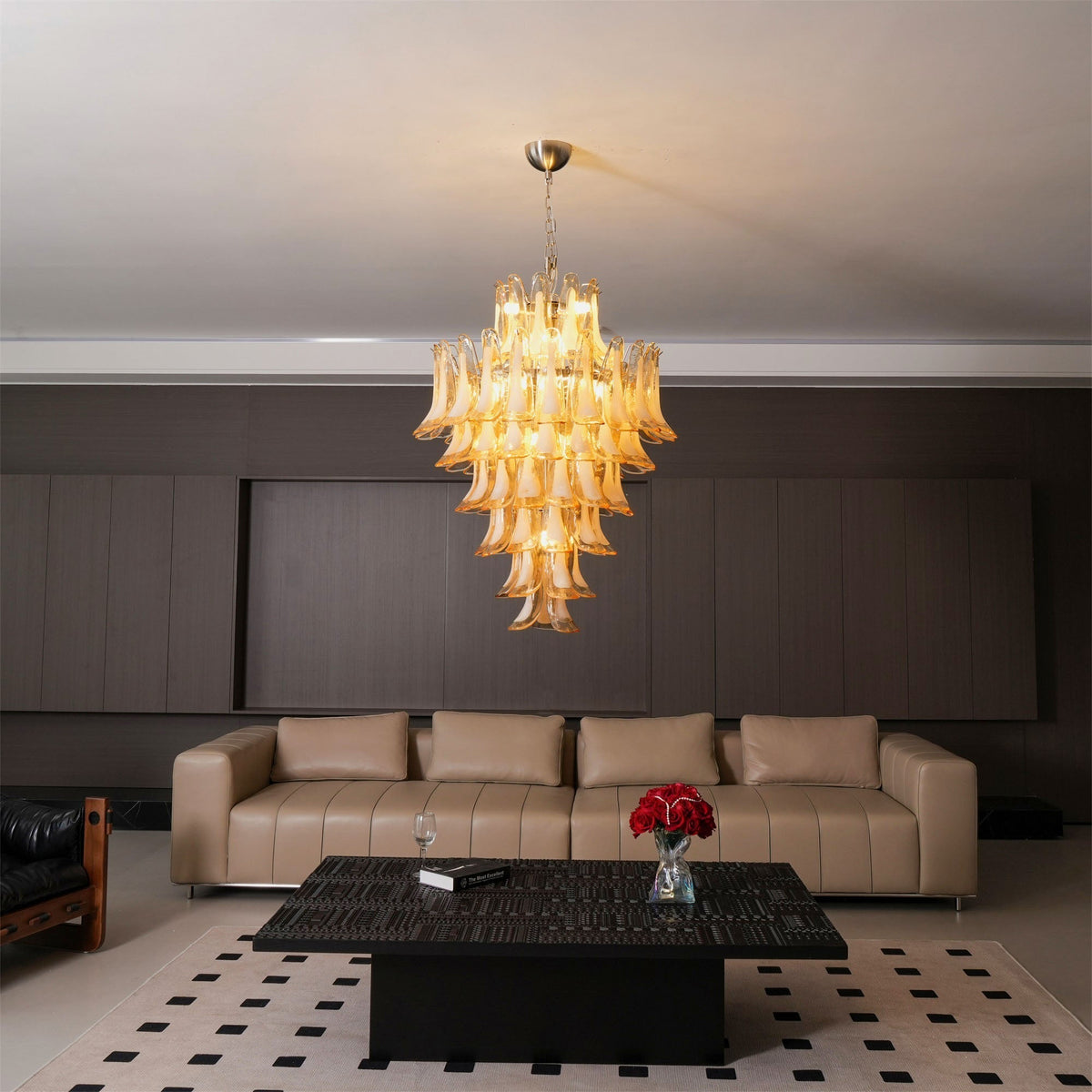 Yellow Murano Glass Petals Chandelier - view 4