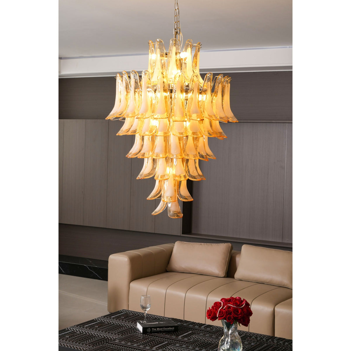 Yellow Murano Glass Petals Chandelier - view 15