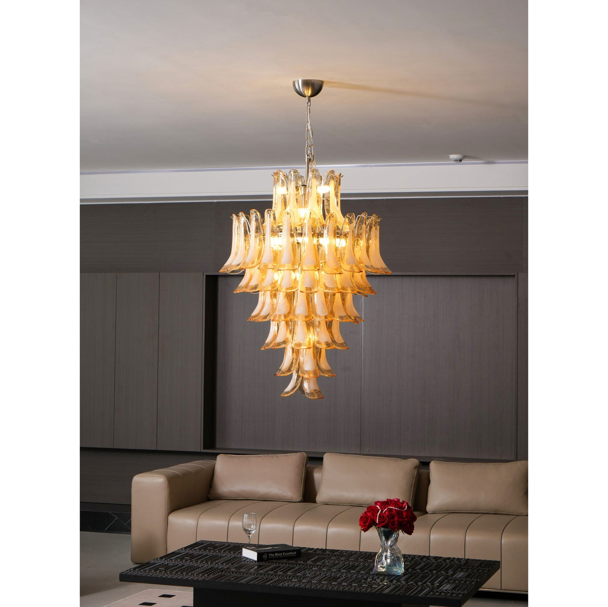 Amber Cloud Murano Glass Petals Chandelier - view 5