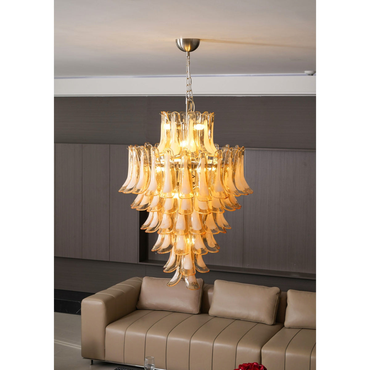 Amber Cloud Murano Glass Petals Chandelier - view 6