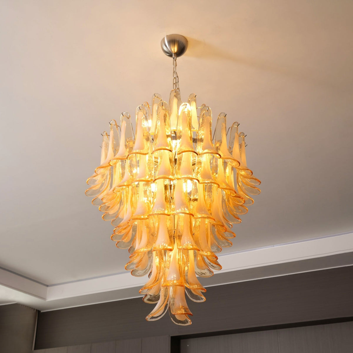 Yellow Murano Glass Petals Chandelier - view 8