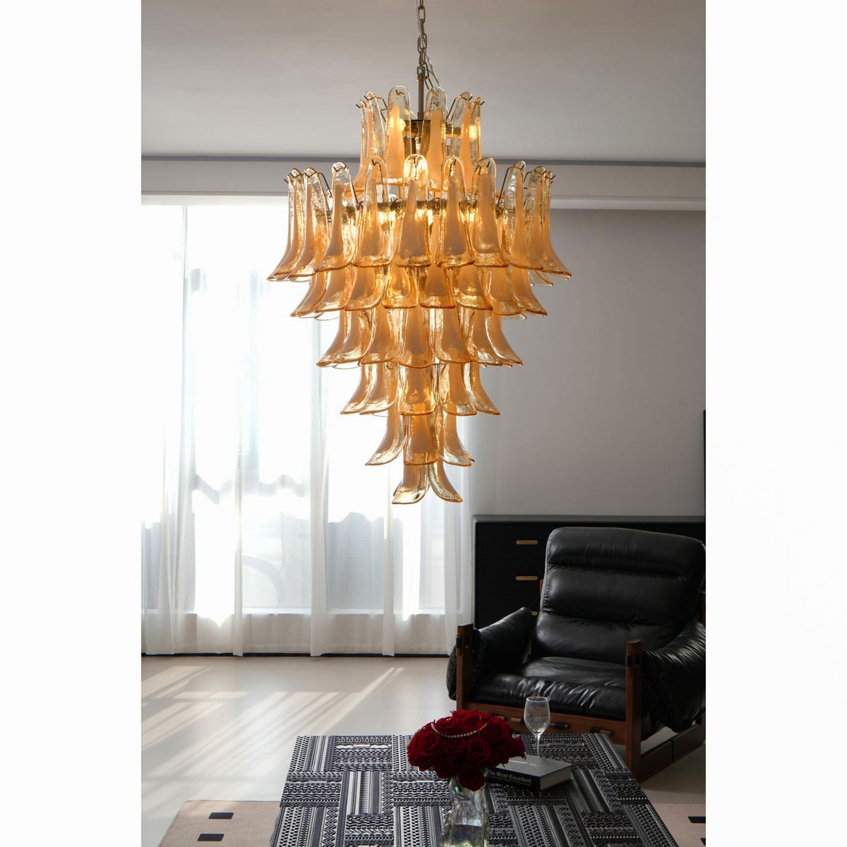Amber Cloud Murano Glass Petals Chandelier - view 12