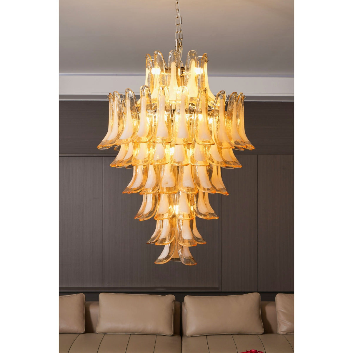 Yellow Murano Glass Petals Chandelier - view 13