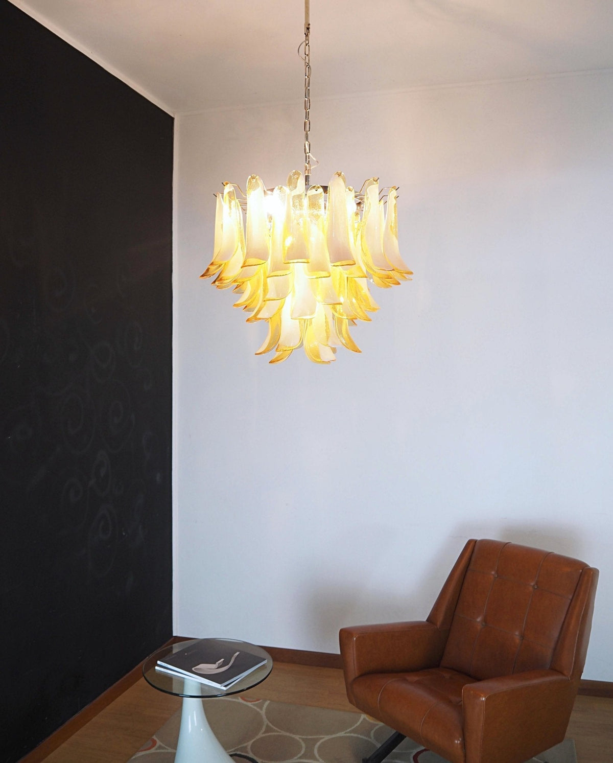 Amber Glass Murano Petals Chandelier - view 10