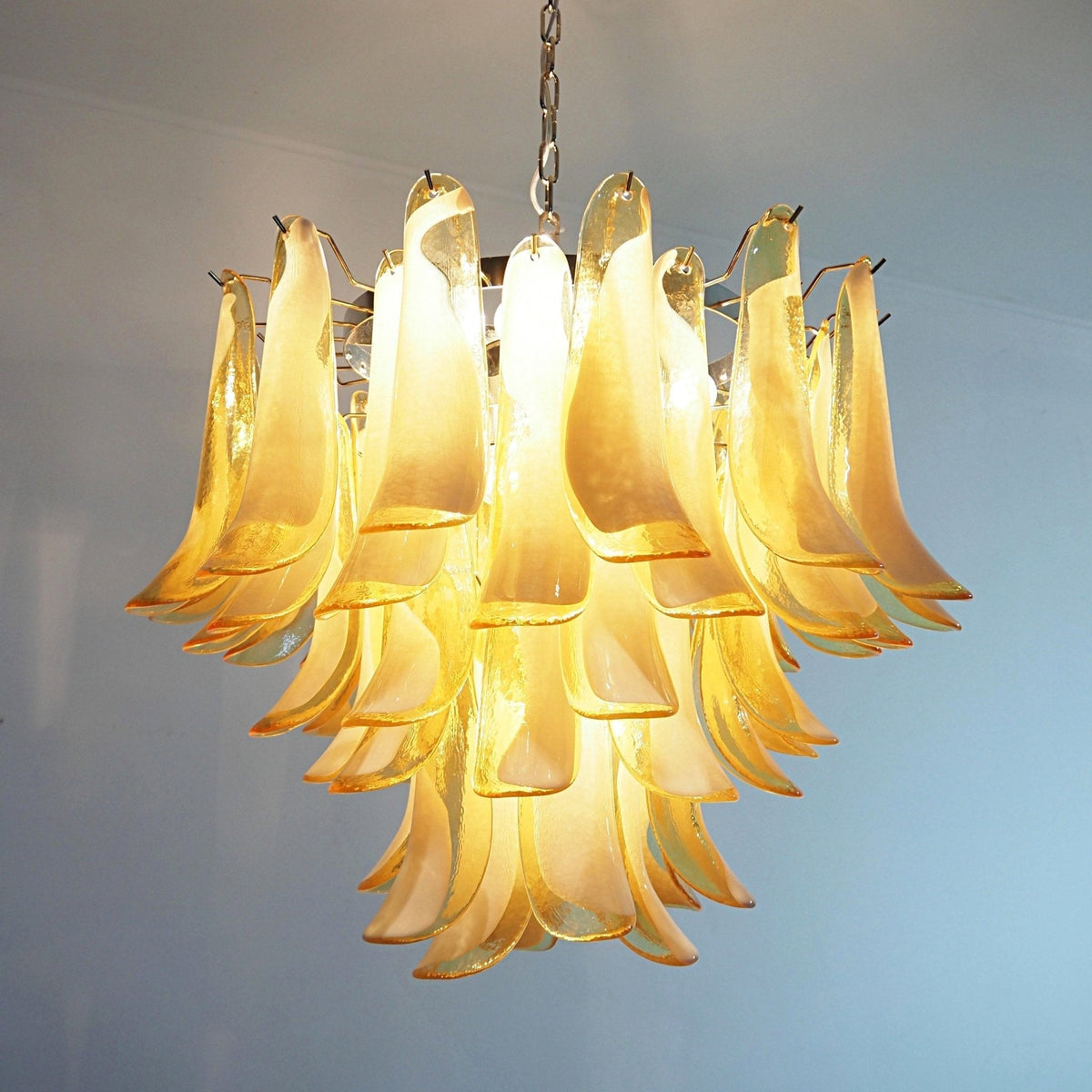 Amber Glass Murano Petals Chandelier - view 2
