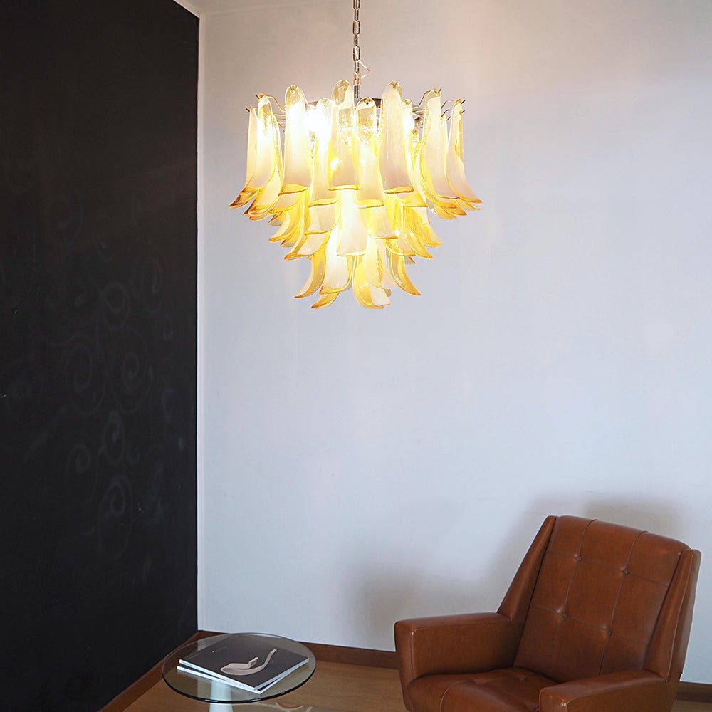 Amber Glass Murano Petals Chandelier - view 7