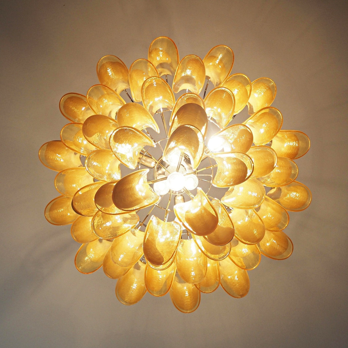 Amber Glass Murano Petals Chandelier - view 6