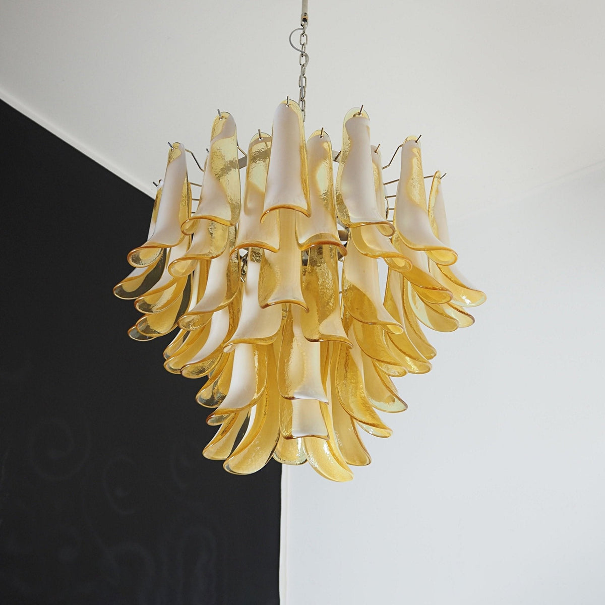 Amber Glass Murano Petals Chandelier - view 8