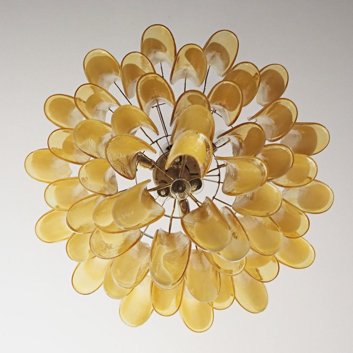 Amber Glass Murano Petals Chandelier - view 5