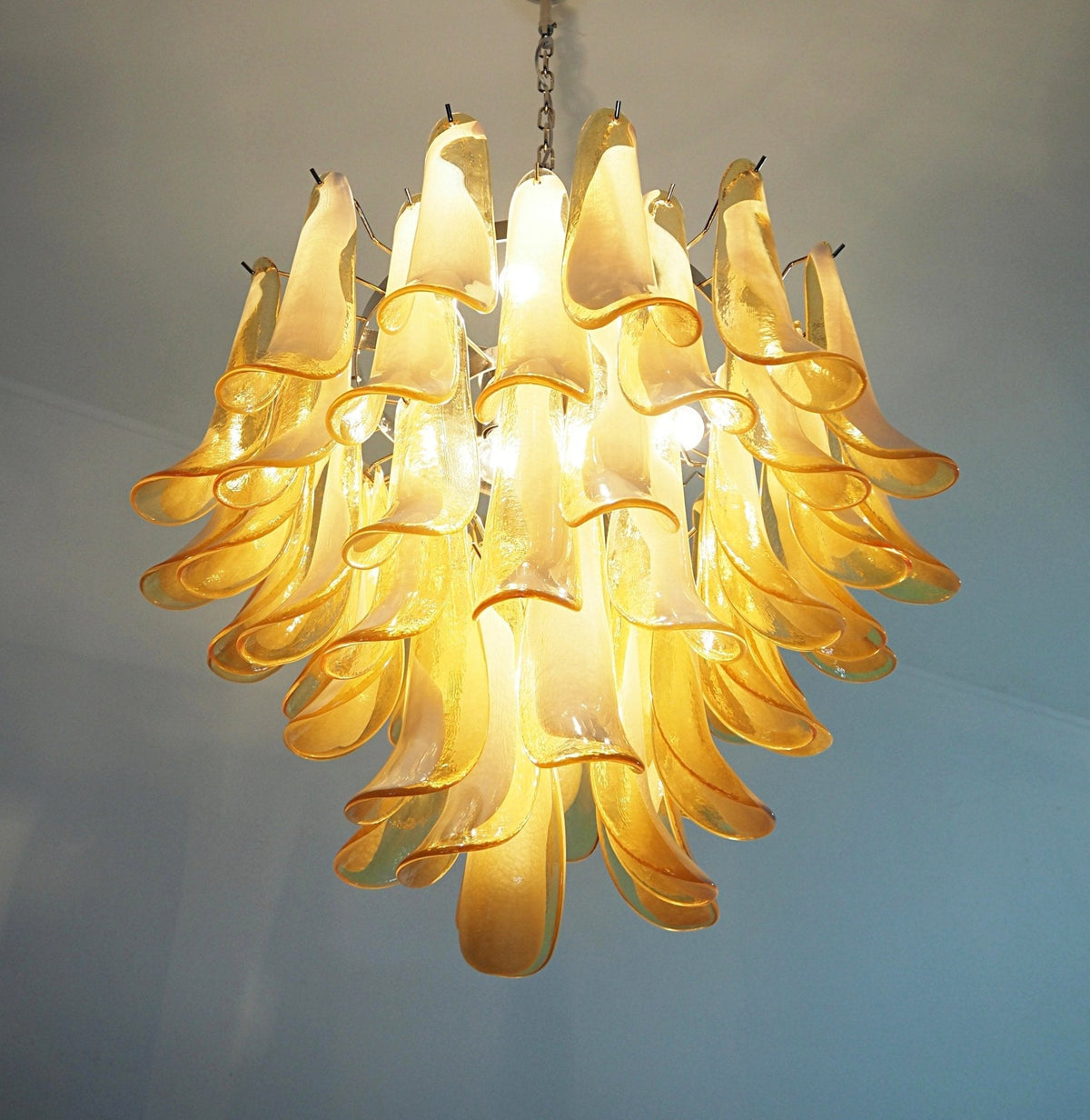 Amber Glass Murano Petals Chandelier - view 13