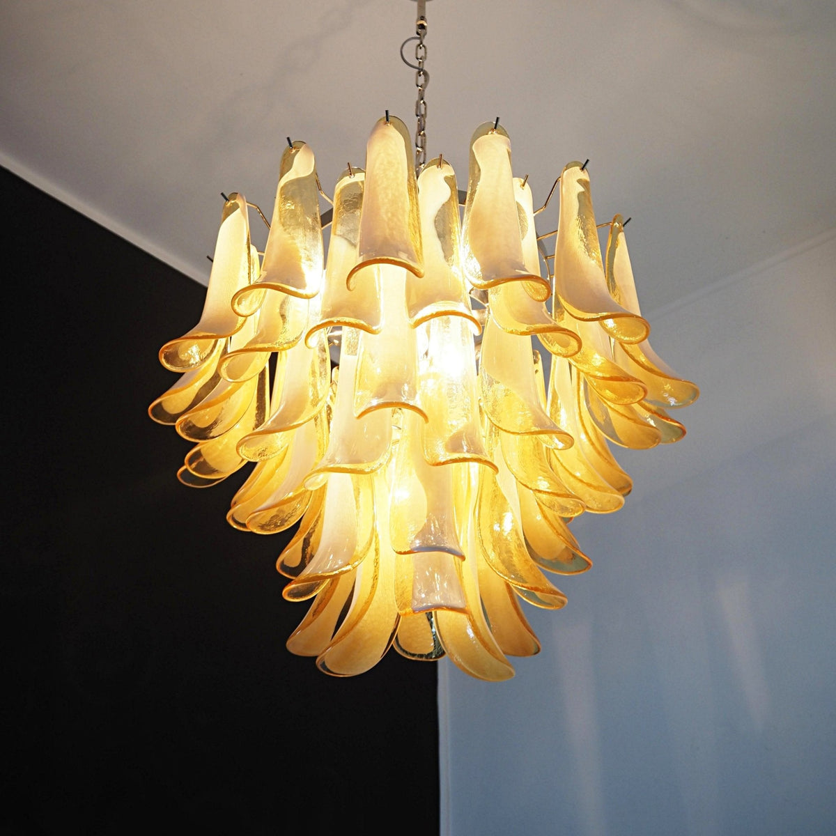 Amber Glass Murano Petals Chandelier - view 4