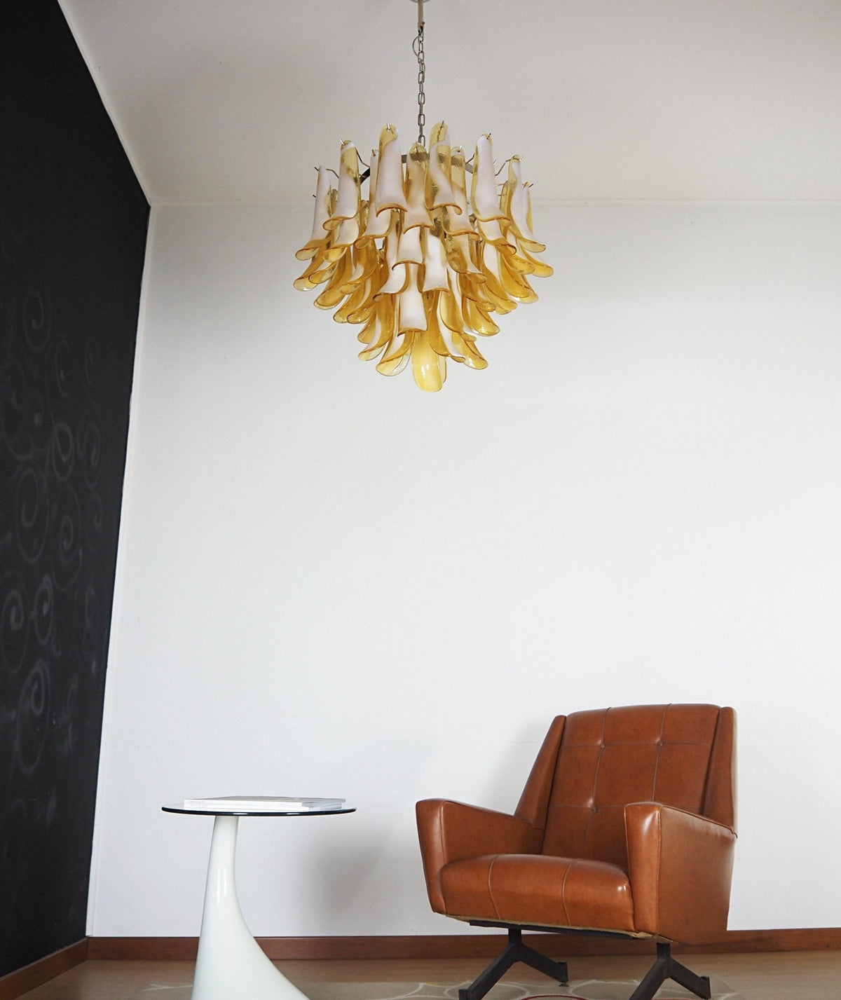 Amber Glass Murano Petals Chandelier - view 14
