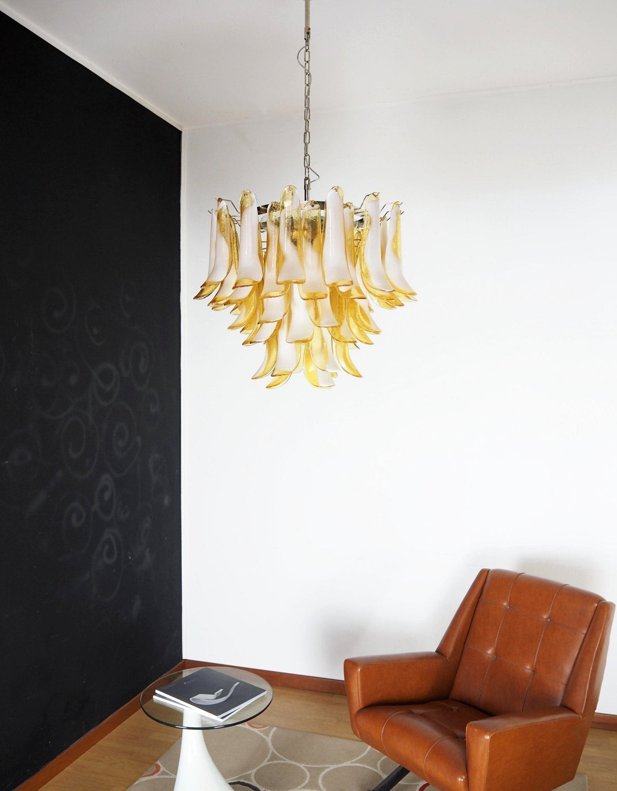 Amber Glass Murano Petals Chandelier - view 15