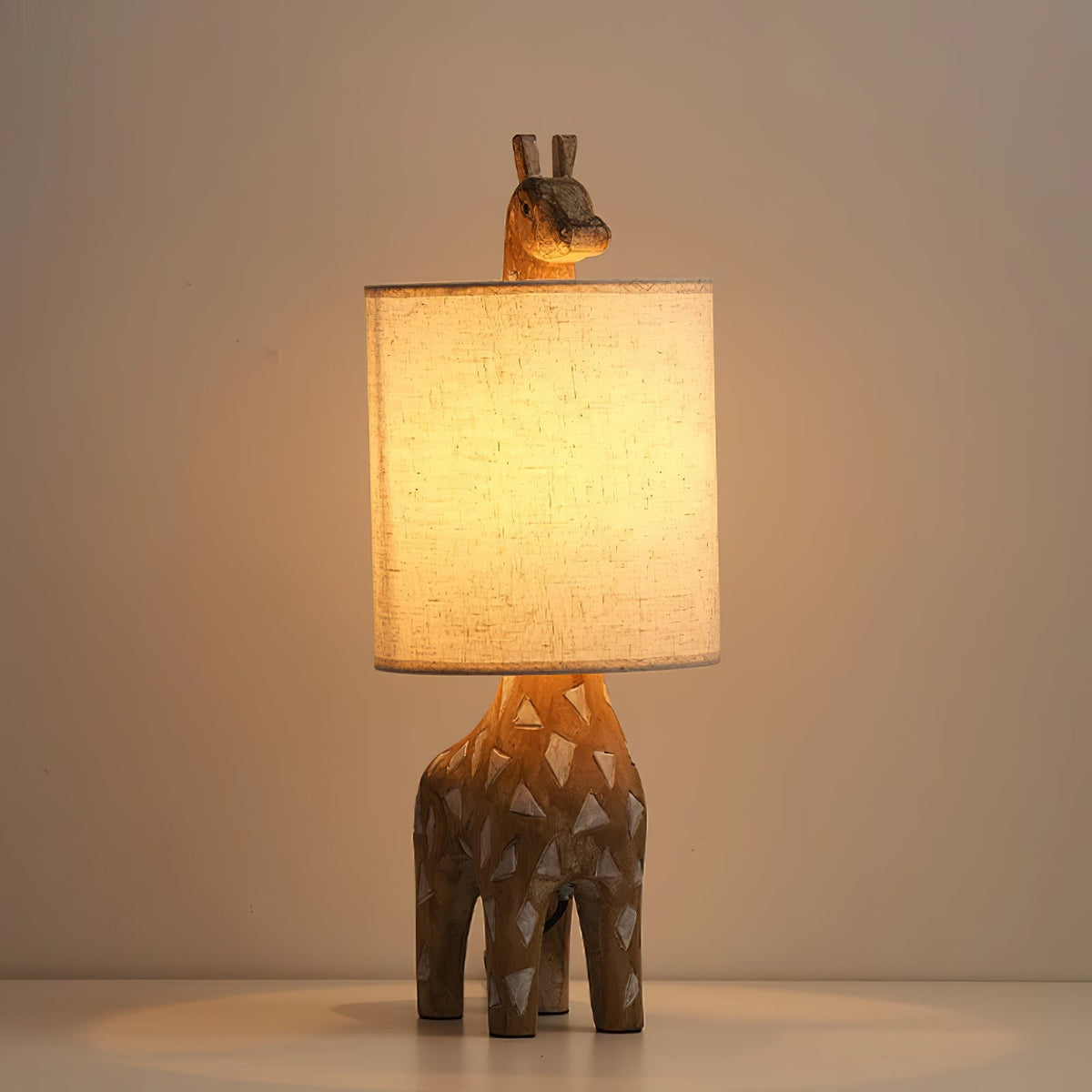 Carved Wood Animal Table Lamp - view 15