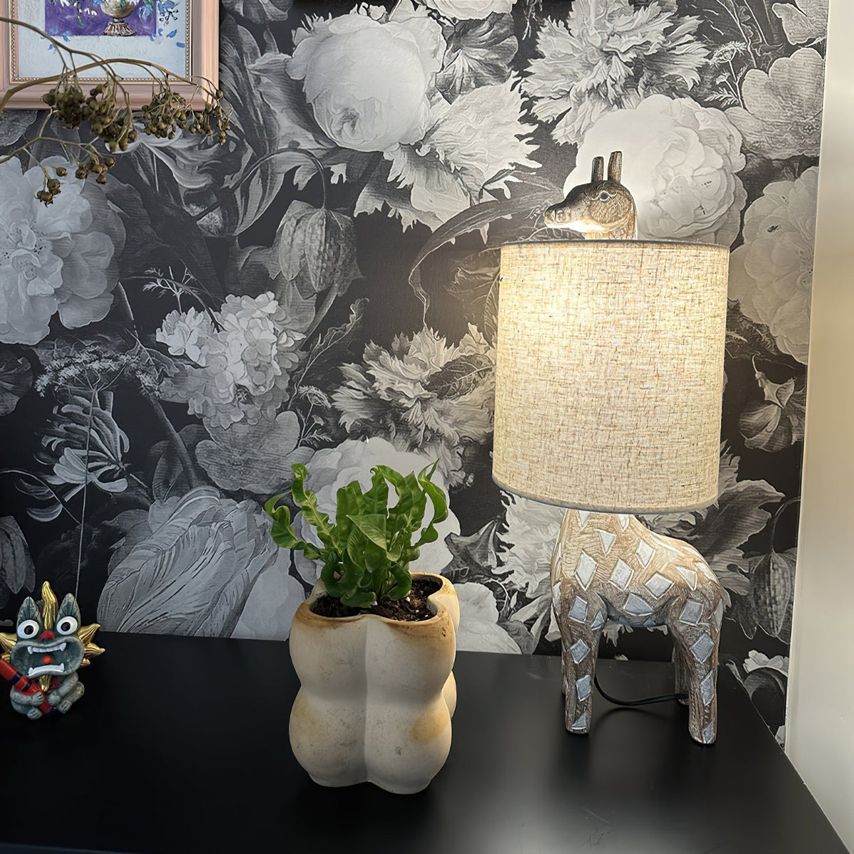 Carved Wood Animal Table Lamp - view 16