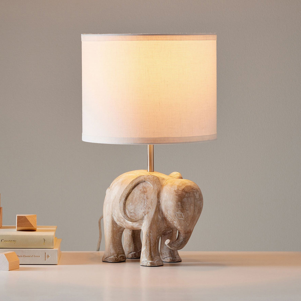 Carved Wood Animal Table Lamp - view 9