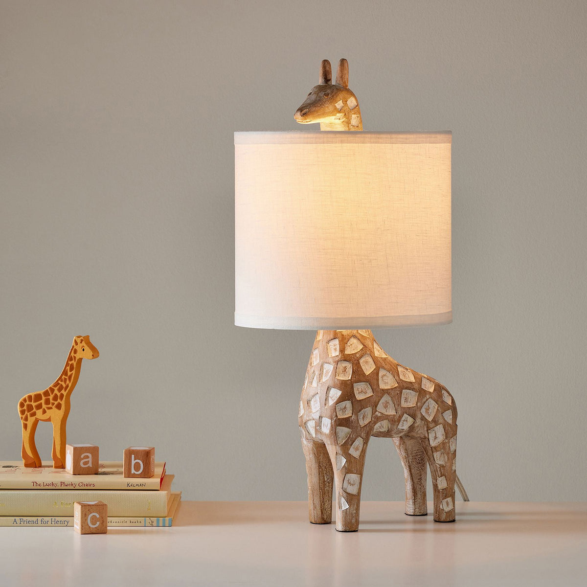Carved Wood Animal Table Lamp - view 11