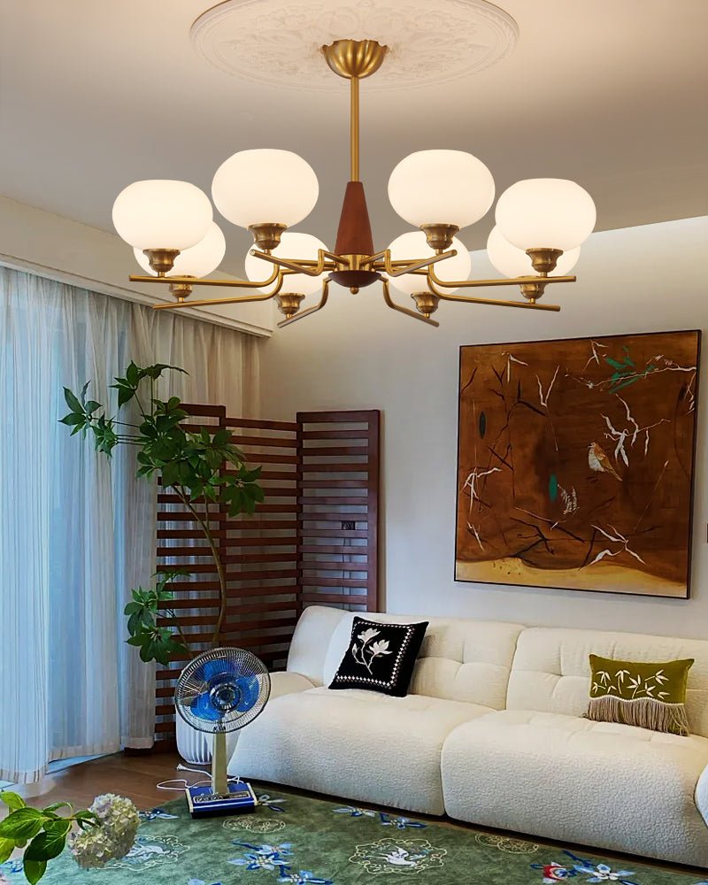 Celeste Sphere Walnut Chandelier - view 14