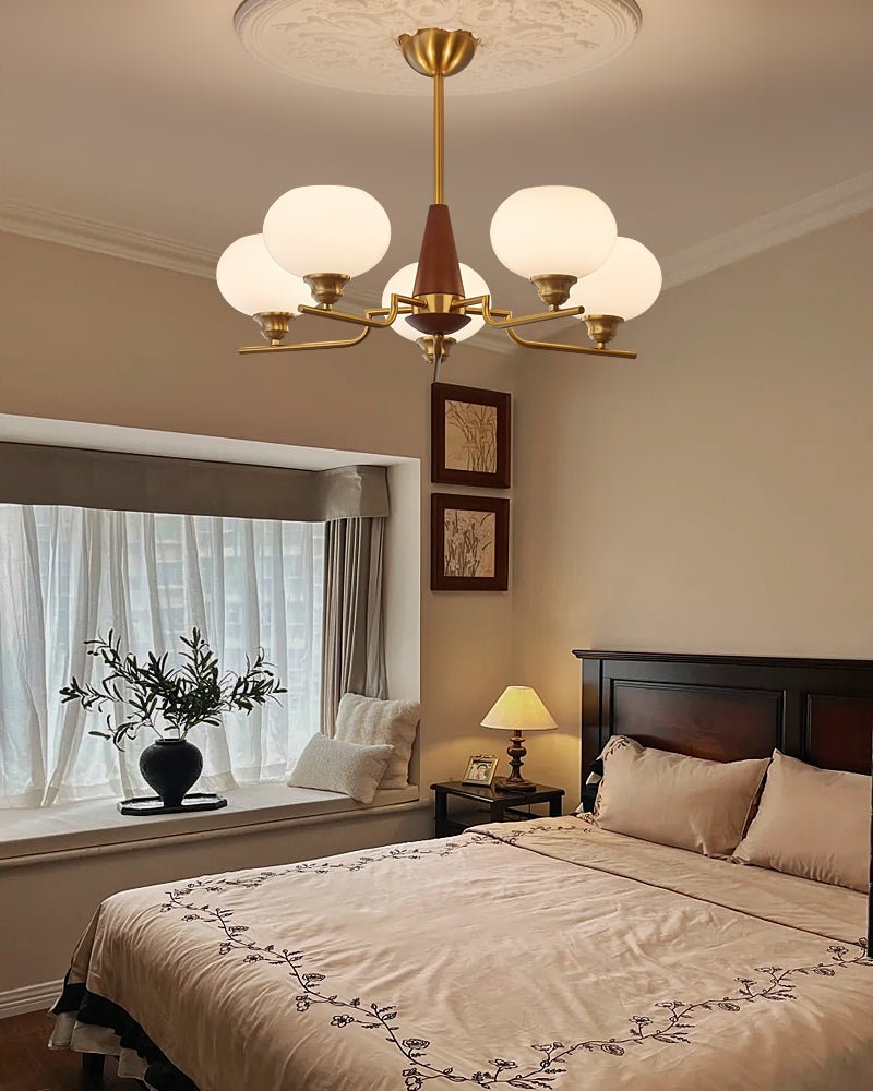 Celeste Sphere Walnut Chandelier - view 12