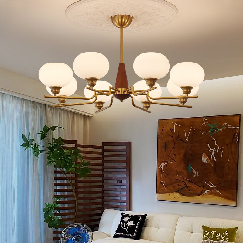 Celeste Sphere Walnut Chandelier - view 10