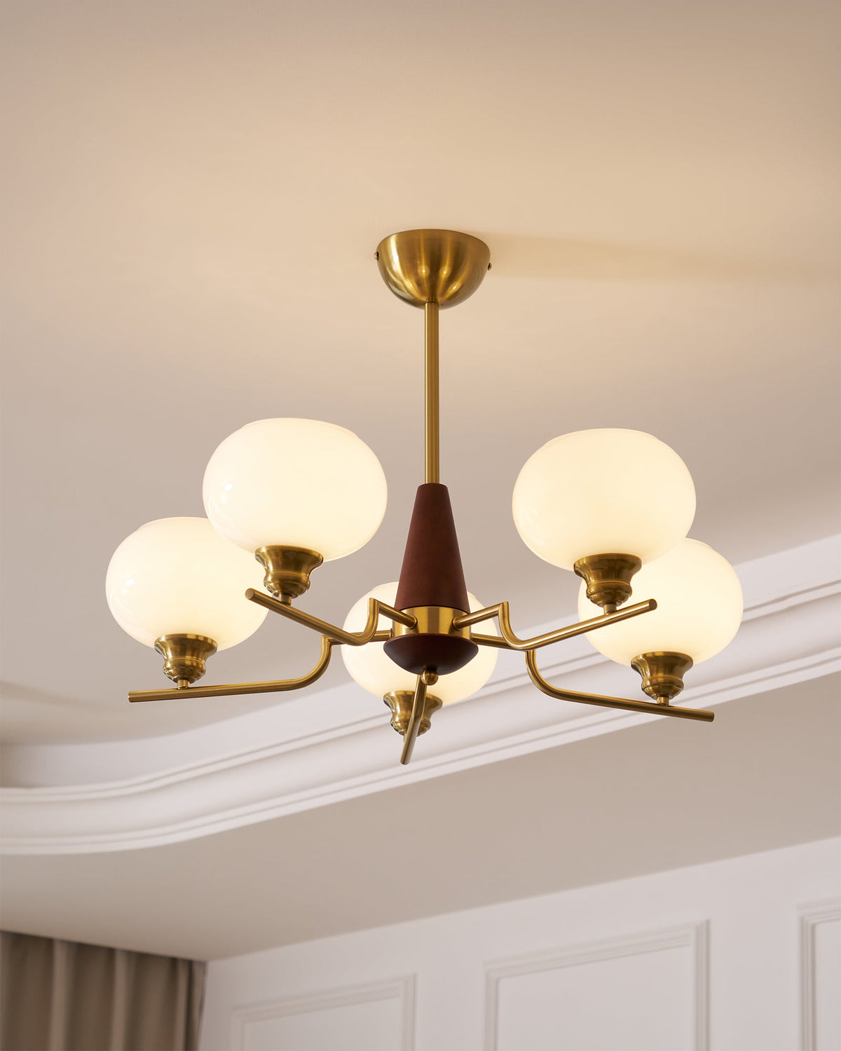 Celeste Sphere Walnut Chandelier - view 4
