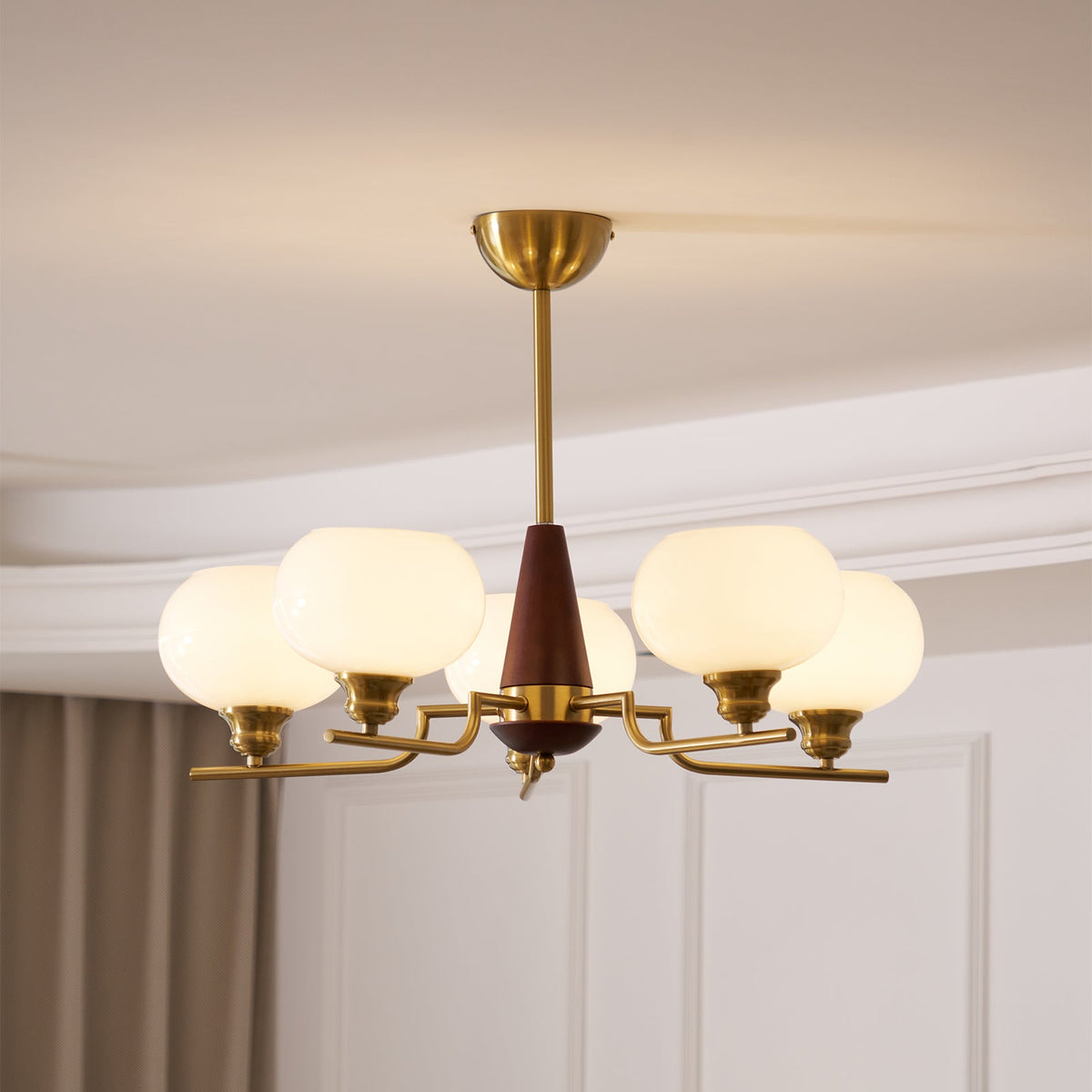 Celeste Sphere Walnut Chandelier - view 3