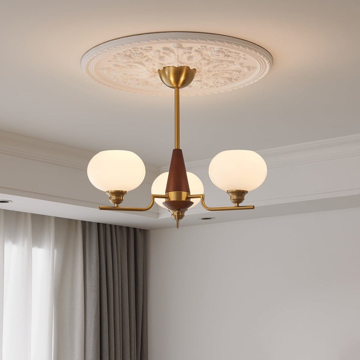 Celeste Sphere Walnut Chandelier - view 7