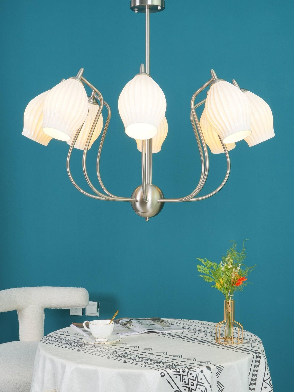 Ceramic Ribbed Chandelier - view 5